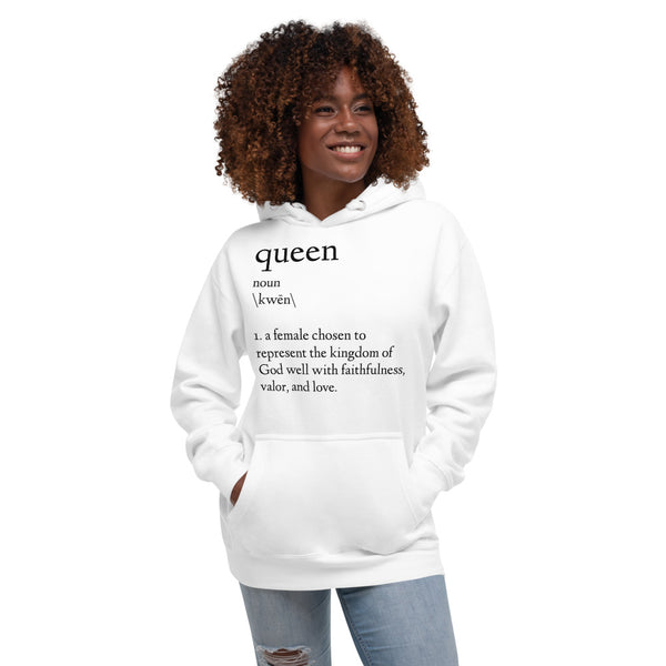 Queen Definition Unisex Hoodie (White)