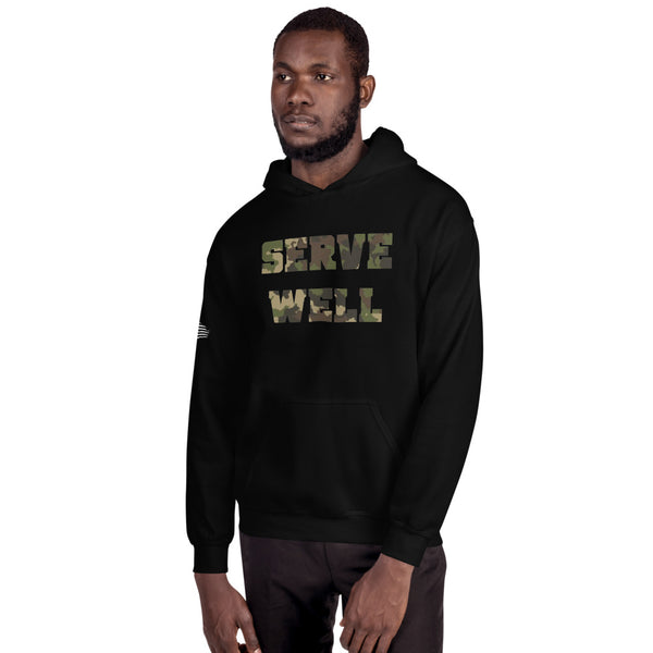 Army Veteran Serve Well Black Unisex Hoodie