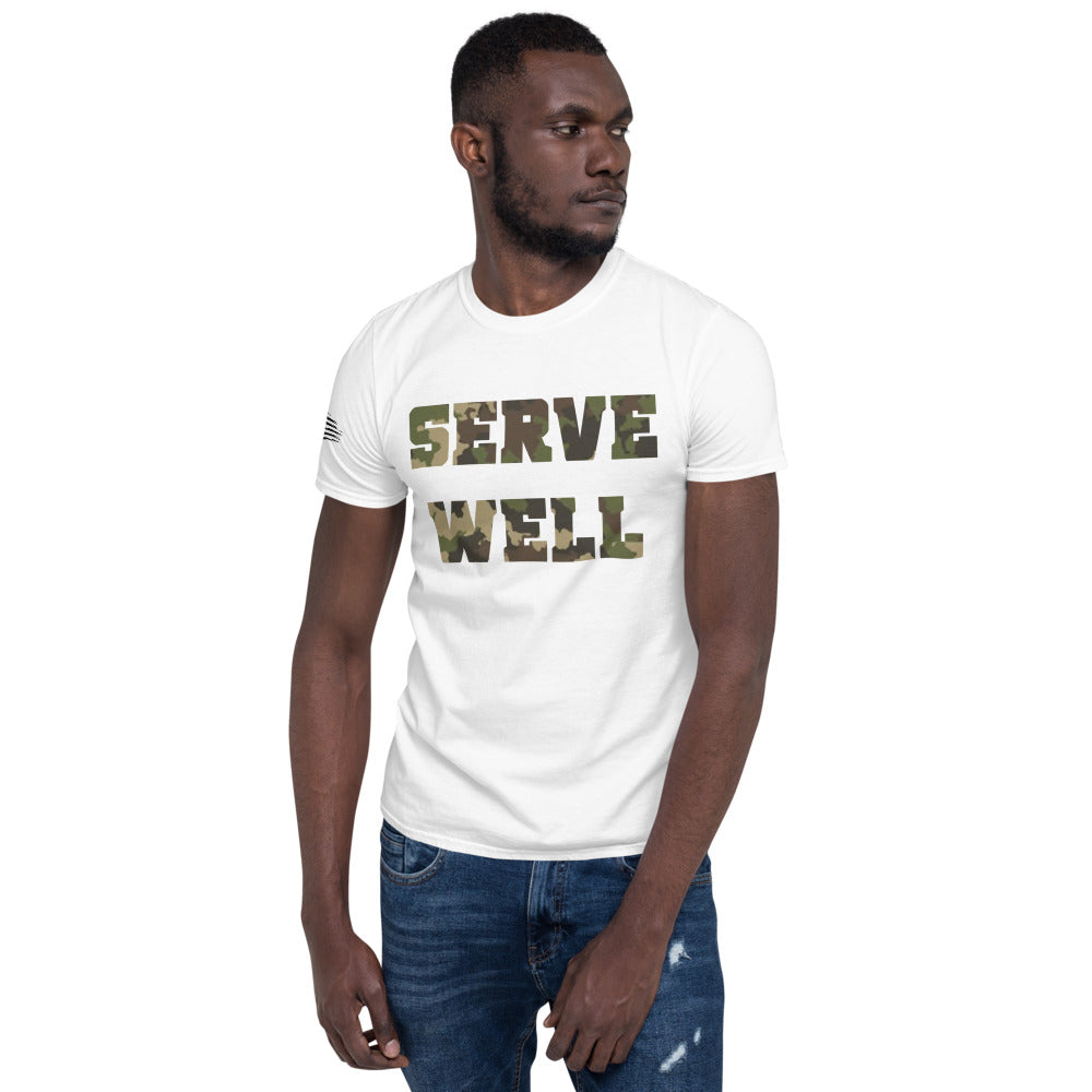 Army Veteran Serve Well White Unisex Tee